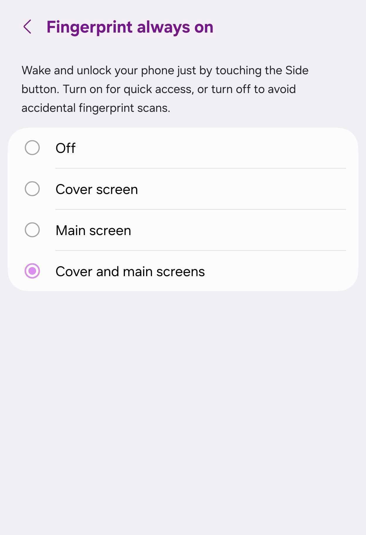 Galaxy Z Fold 8 fingerprint options