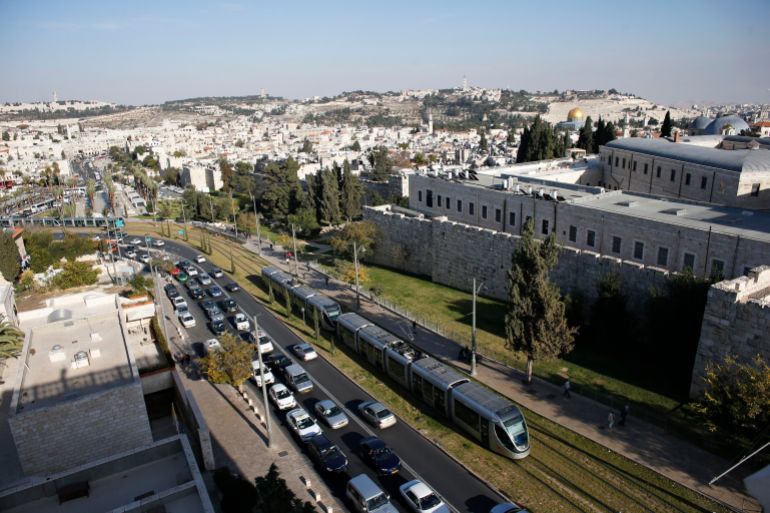 A general view shows Jerusalem's light rail tram as it passes by the old city's walls in Jerusalem November 13, 2014. If there has been a constant target of Palestinian attacks during weeks of unrest in Jerusalem, it is the city's Light Rail, a sleek tram that snakes through downtown, past the ancient walls of the Old City, symbolically uniting the Jewish West and the Arab East, an area Israel captured in a 1967 war. Launched in 2011, the project was hailed as a piece of infrastructure that would transform the city, bringing Israelis and Palestinians closer through shared public rail transport. While in some ways that has happened, the past few months have torn that cosmopolitan picture apart. Picture taken November 13, 2014. REUTERS/Ronen Zvulun (JERUSALEM - Tags: TRANSPORT POLITICS CIVIL UNREST TPX IMAGES OF THE DAY)ATTENTION EDITORS: PICTURE 01 OF 26 PICTURES FOR WIDER IMAGE STORY 'RIDING THE FINE LINE'
SEARCH 'TRAM RONEN' FOR ALL IMAGES