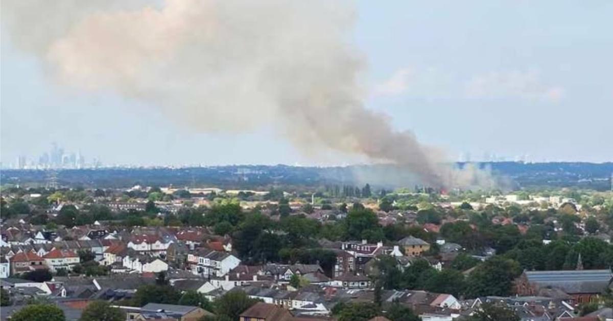 Fire Mitcham Common Beddington - photos show shocking smoke