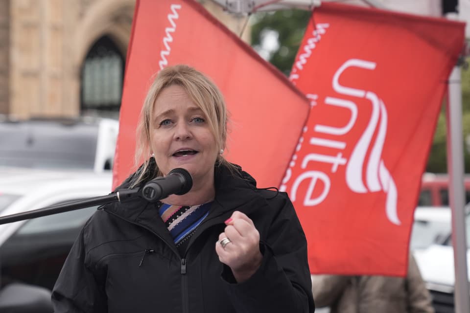 The general secretary of the Unite the Union, Sharon Graham, said ‘Labour needs to wake up and smell the coffee’ (Stefan Rousseau/PA)