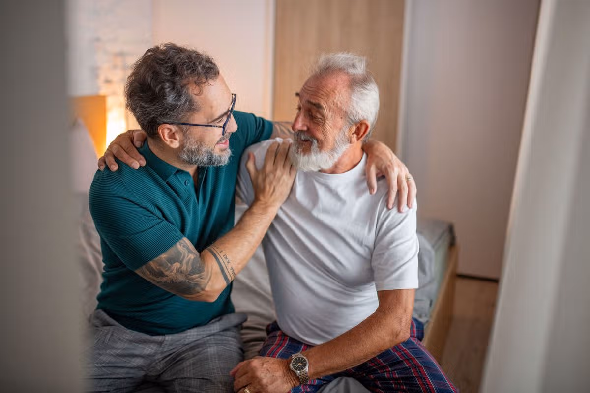 Elderly person experiencing symptoms