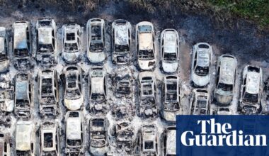 Man arrested on suspicion of arson after fire at car park used by Gatwick passengers | England