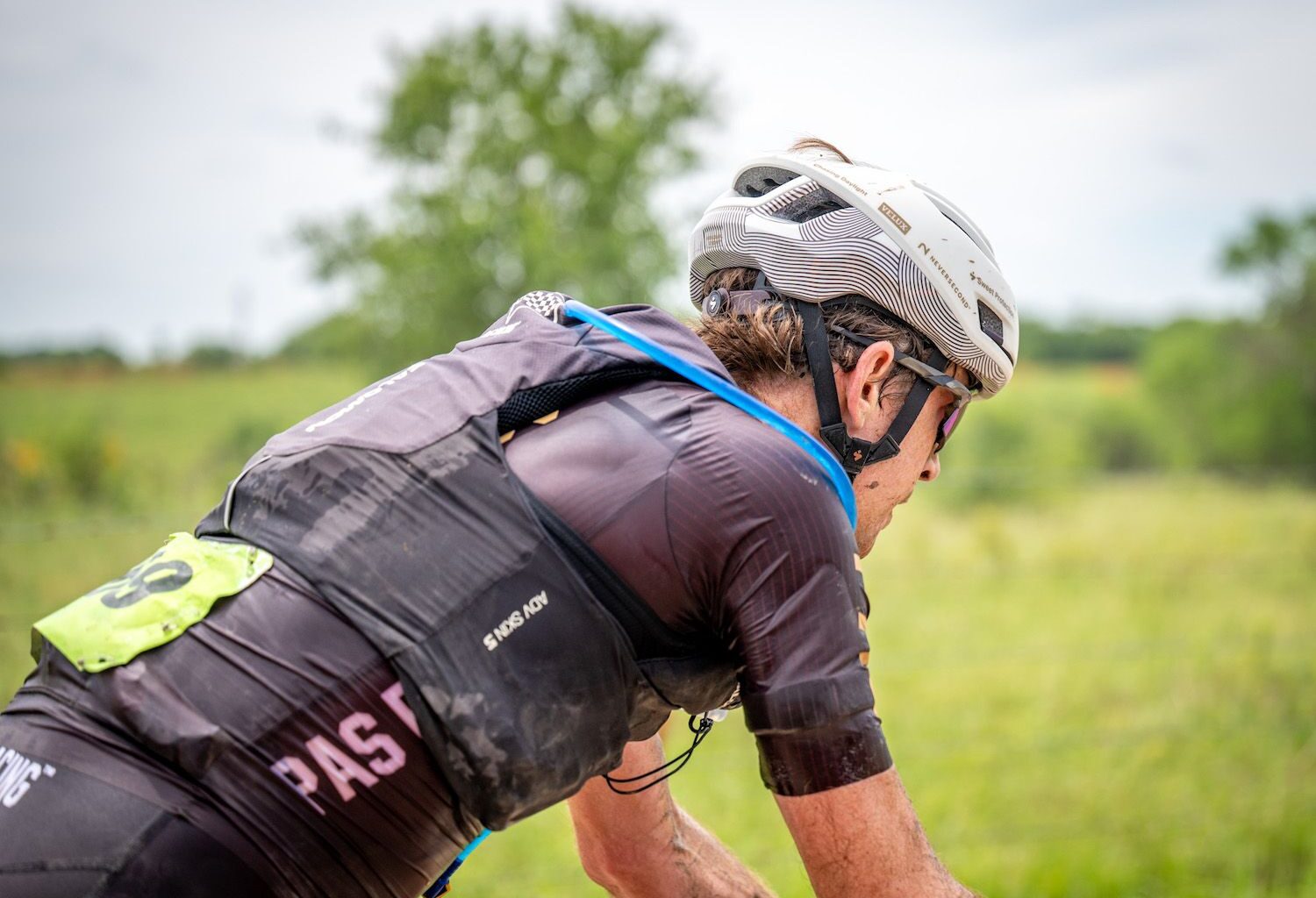 Chad Haga (PAS Racing) out the front in the break at Unbound Gravel 200 in 2024