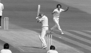 David Gower was bowled for 10 as England collapsed on the opening day