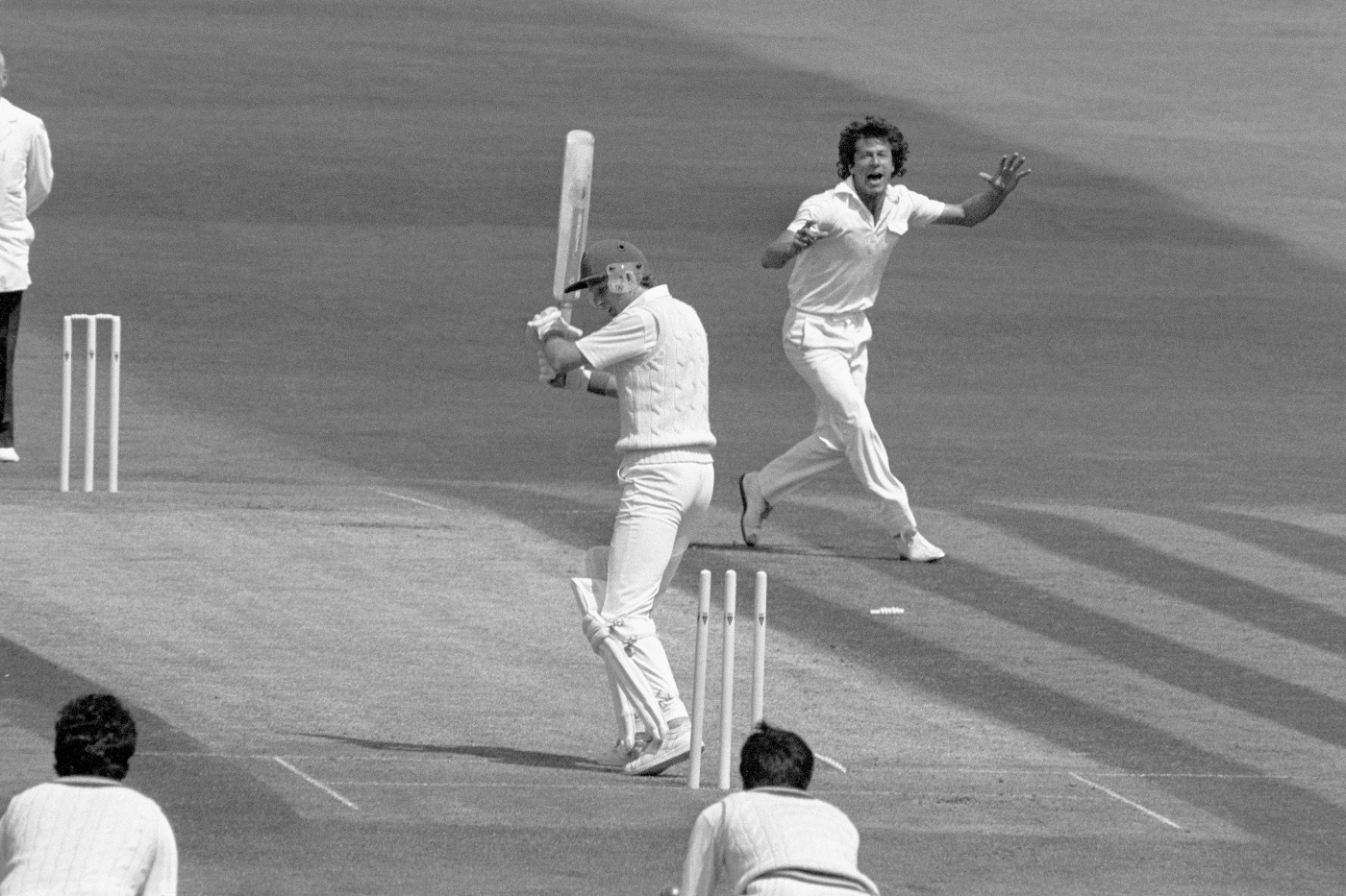 David Gower was bowled for 10 as England collapsed on the opening day
