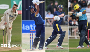 Warwickshire quartet (from left) Rob Yates, Vansh Jani, George Garton and Zen Malik