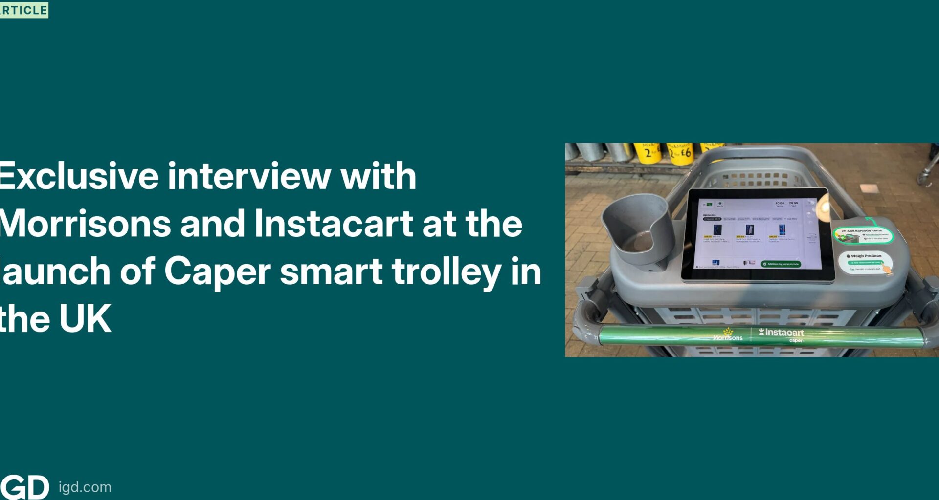 Morrisons introduce Caper smart trolley in UK grocery stores