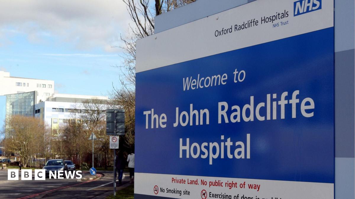 A big sign saying 'Welcome to The John Radcliffe Hospital'