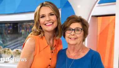 Savannah Guthrie poses alongside her mother Nancy Guthrie during a production break whilst hosting NBC's "Today Show" live from Australia at Sydney Opera House on May 4, 2015 in Sydney, Australia.