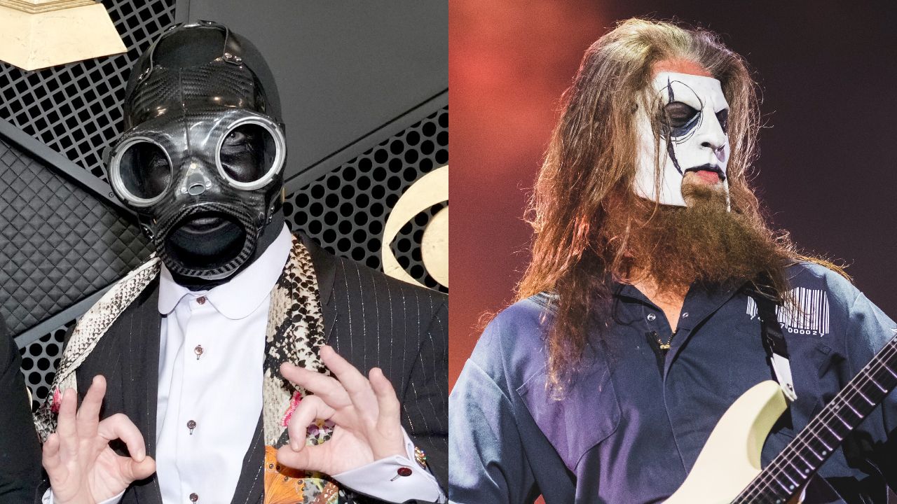 A composite photograph of Slipknot&rsquo;s Sid Wilson and Jim Root