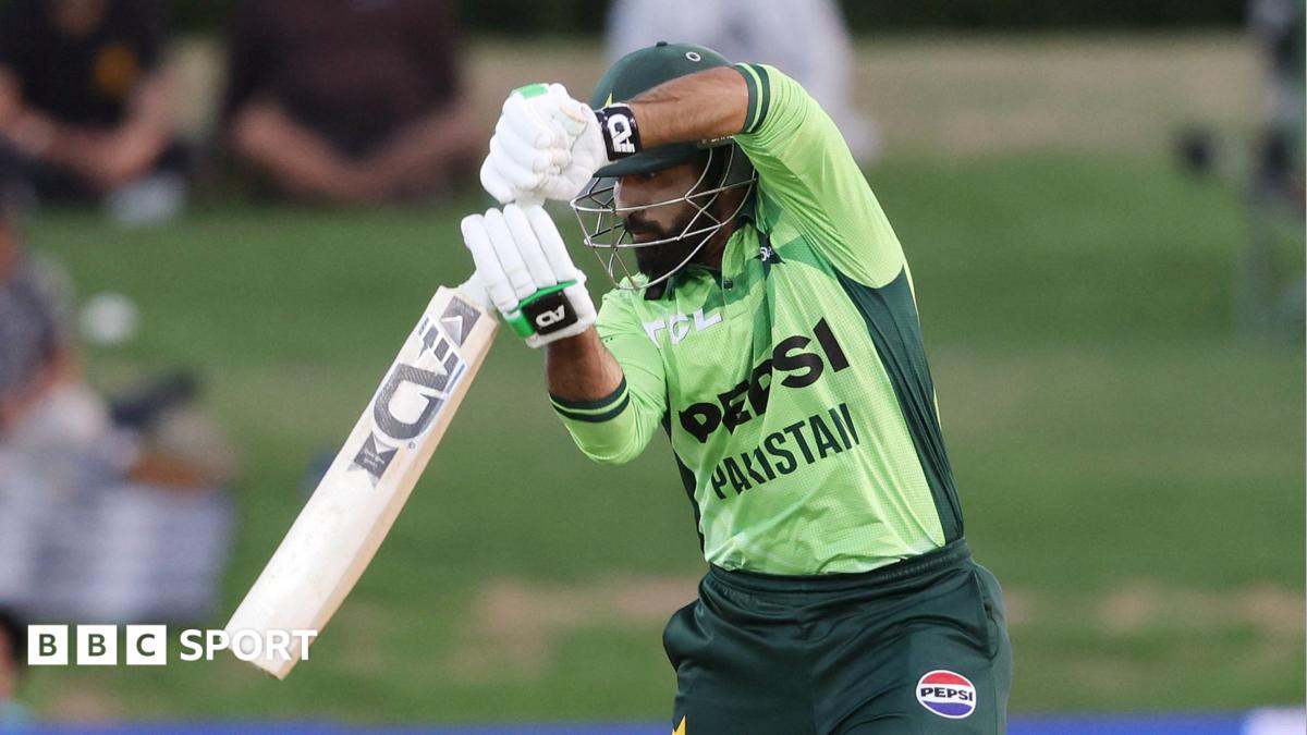 Pakistan's Tayyab Tahir hits the ball through the off side during a white-ball international