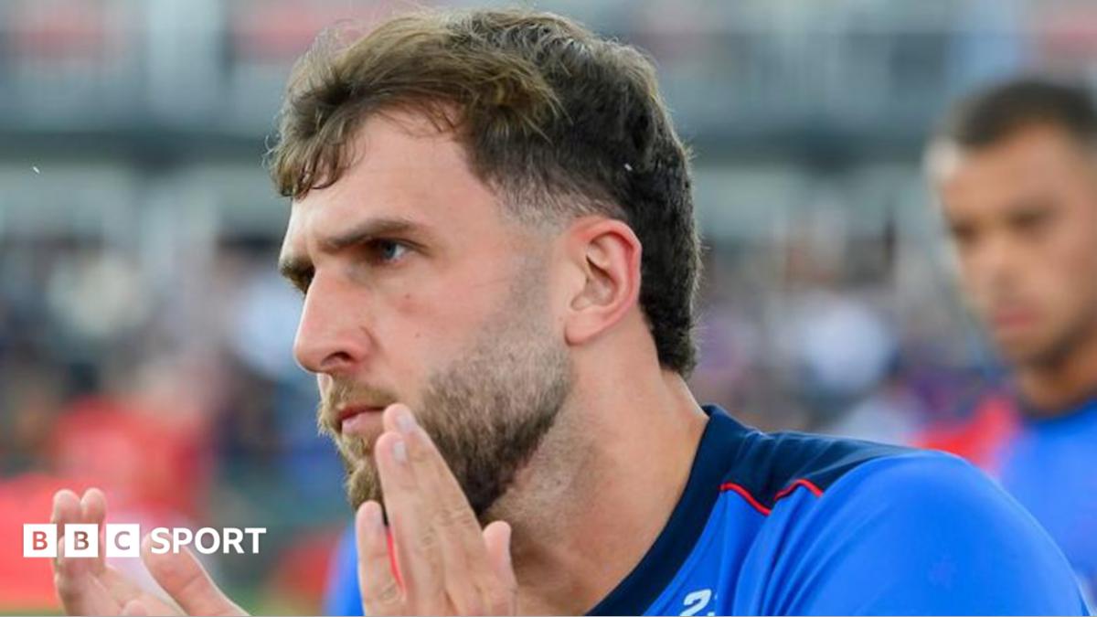 Josh Rourke applauds the Wakefield Trinity fans at the match against Hull KR in June