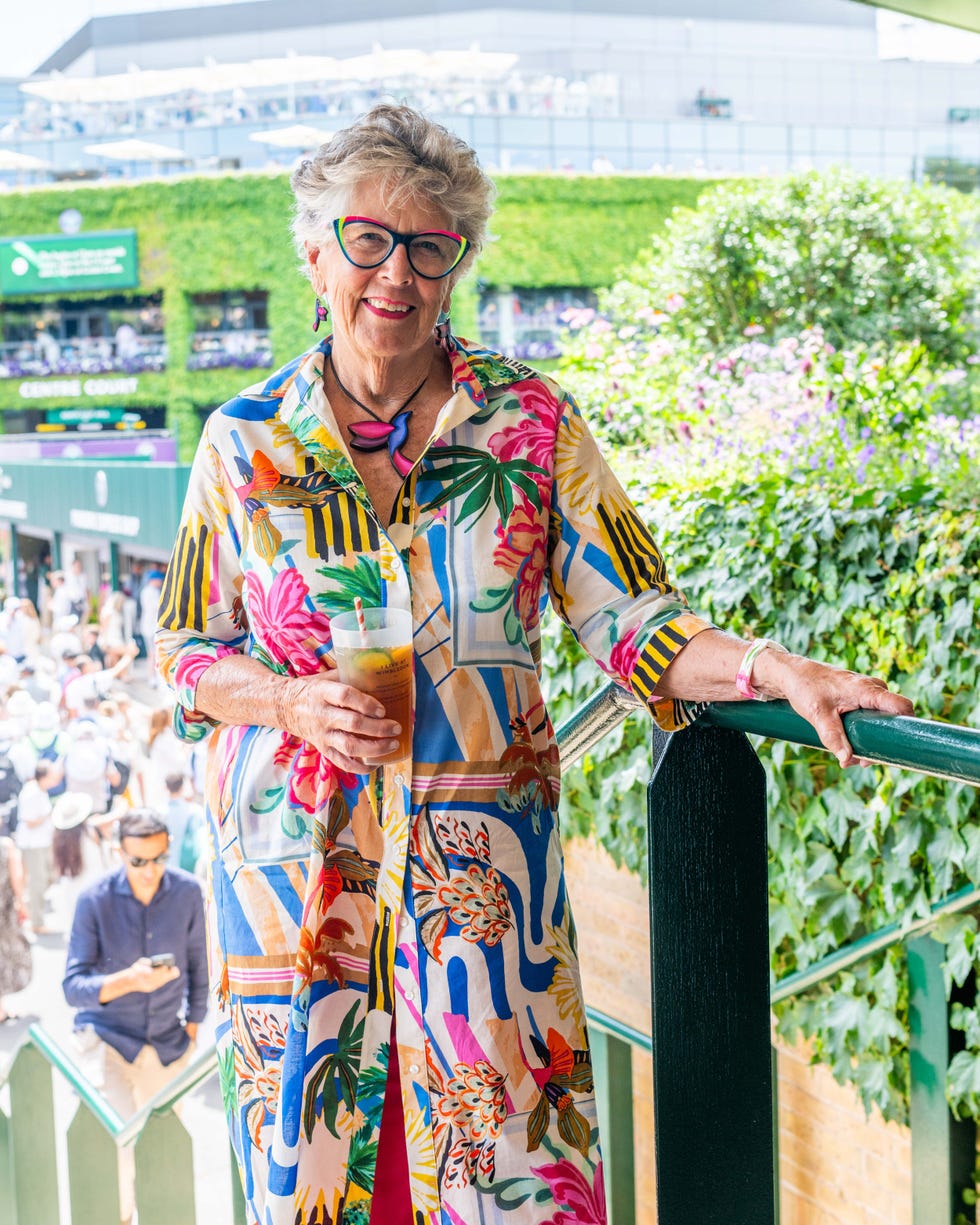 prue leith smiling at wimbledon