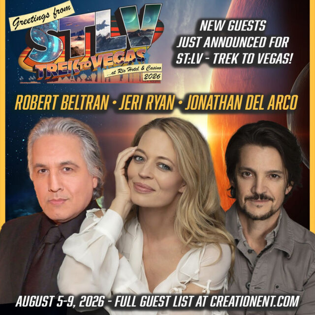 Robert Beltran, Jeri Ryan, and Jonathan del Arco guest announcement for STLV 2026