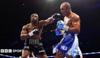 Daniel Dubois lands a jab on Fabio Wardley