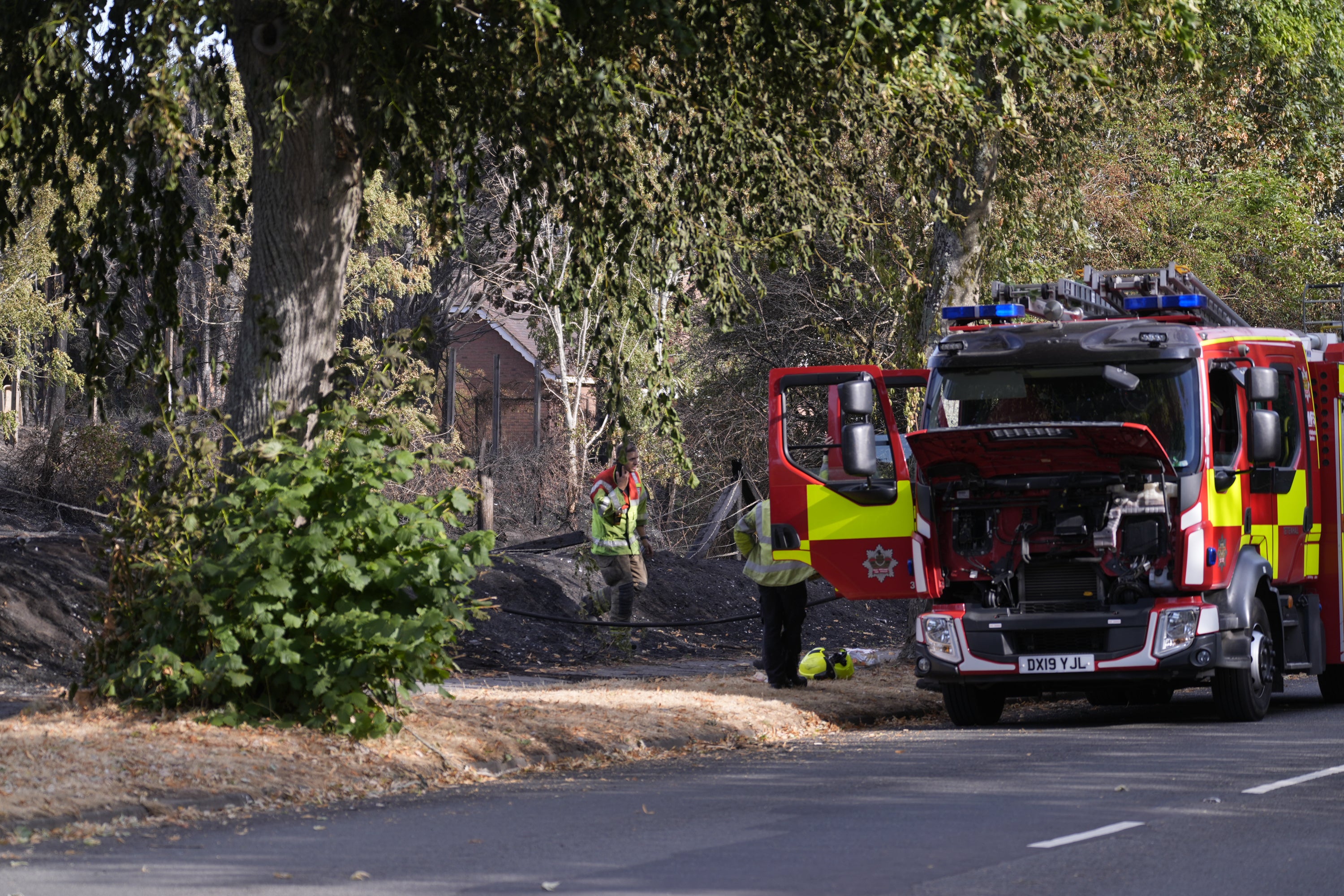 Firefighters at the scene in Stourbridge (Peter Byrne/PA)