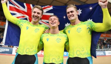Australia's Leigh Hoffman breaks Commonwealth Games Record in the Men's Track Cycling Sprint
