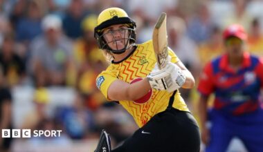 Nat Sciver-Brunt hits out for Trent Rockets against Southern Brave