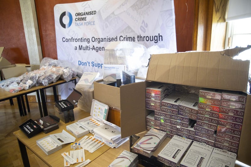 The haul contained illegal weight loss jabs and other drugs.