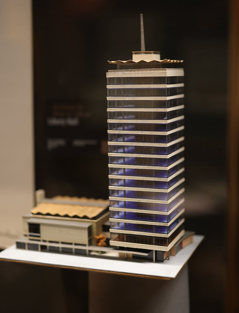 A model of Liberty Hall in the IAA exhibition. Photograph: Bryan O’Brien/The Irish Times   