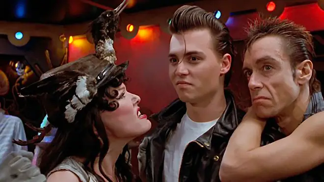 Susan Tyrell, Johnny Depp and Iggy Pop in Cry Baby (1990).