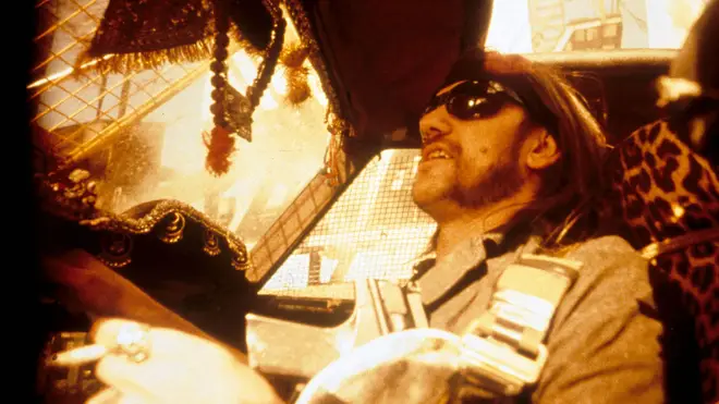 Lemmy as a futuristic taxi driver in Hardware (1990).