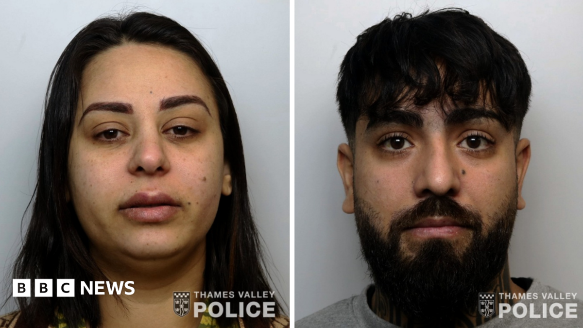 Two mugshots - a man and a woman - issued by Thames Valley Police