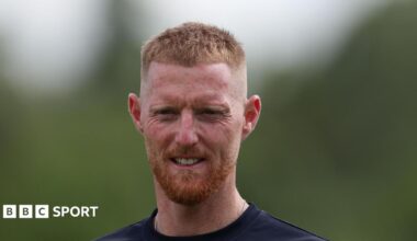 Ben Stokes wearing a navy blue Durham T-shirt