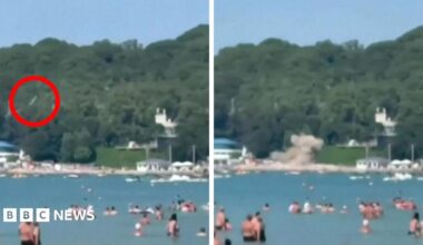 Russia says seven killed and 40 injured by Ukrainian drone hitting beach - live updates