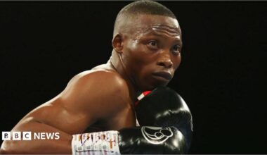 Zolani Tete is seen during a boxing match