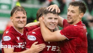Aberdeen players celebrating