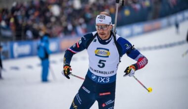Emilien Jacquelin of France in action during the Men 15km Mass Start at the BMW IBU World Cup Biathlon Oslo on March 22, 2026 in Oslo, Norway. (Photo by Kevin Voigt/GettyImages)
