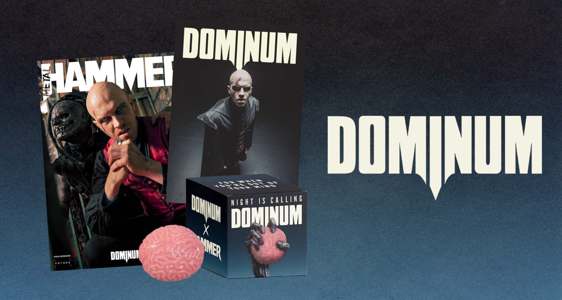 Get the new issue of Metal Hammer with an exclusive Dominum cover, brain stress ball and signed art card