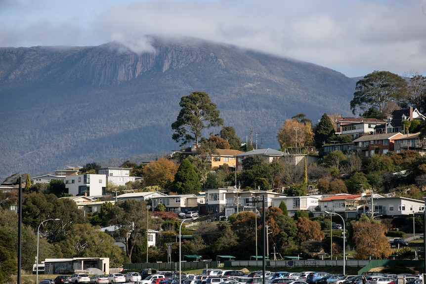 Mountain and houses