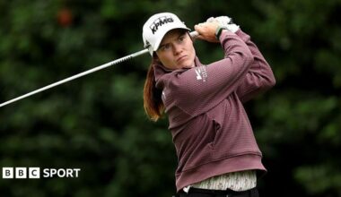 Leona Maguire looks down the fairway after taking a shot