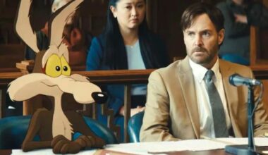 Will Forte as Kevin Avery and Wile E. Coyote in cort during the trailer for the new August movie, Coyote Vs ACME