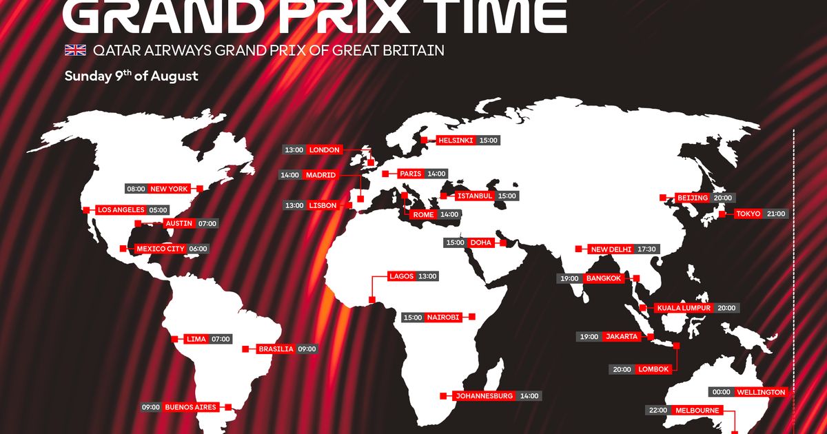 TIME SCHEDULE: Qatar Airways Grand Prix of Great Britain