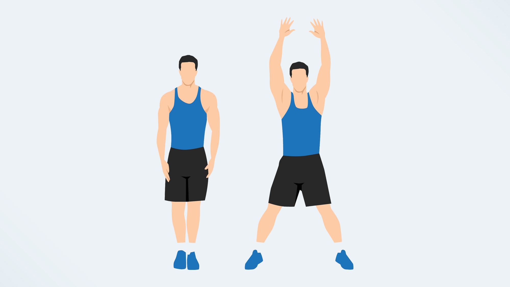 an illo of a man doing jumping jacks