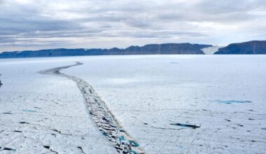 Dark Melt Channel on Petermann Glacier