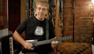 Steve Hillage in his London studio, April 30, 2013. (Photo by Will Ireland/Prog Magazine/Future via Getty Images/Future via Getty Images)