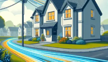 Fibre optic broadband cables connecting to a house by CoPilot AI for MJ - 210524