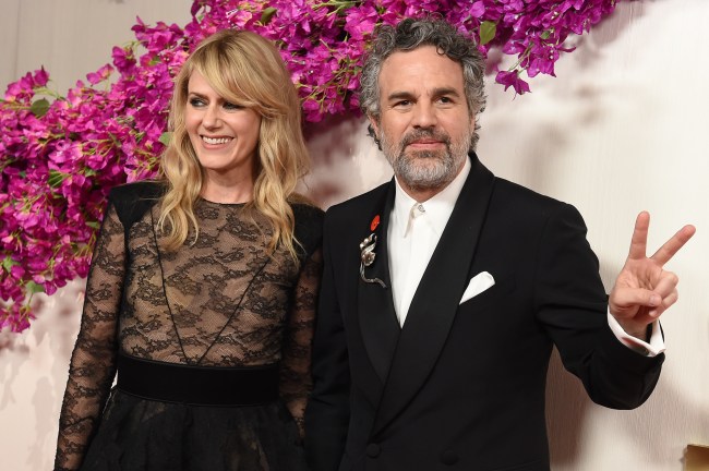 Sunrise Coigney and Mark Ruffalo at the 96th Annual Oscars held at Ovation Hollywood on March 10, 2024 in Los Angeles, California.