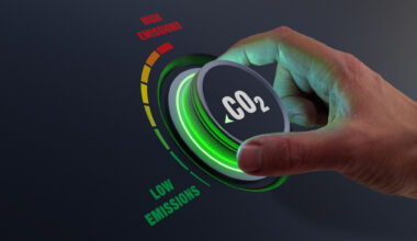 Hand turning dial marked CO2 to