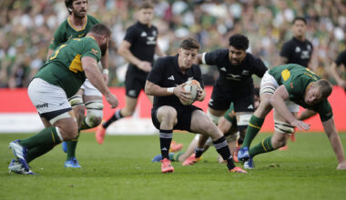 New Zealand’s Ruben Love runs with the ball during the first Greatest Rivalry Test against New Zealand