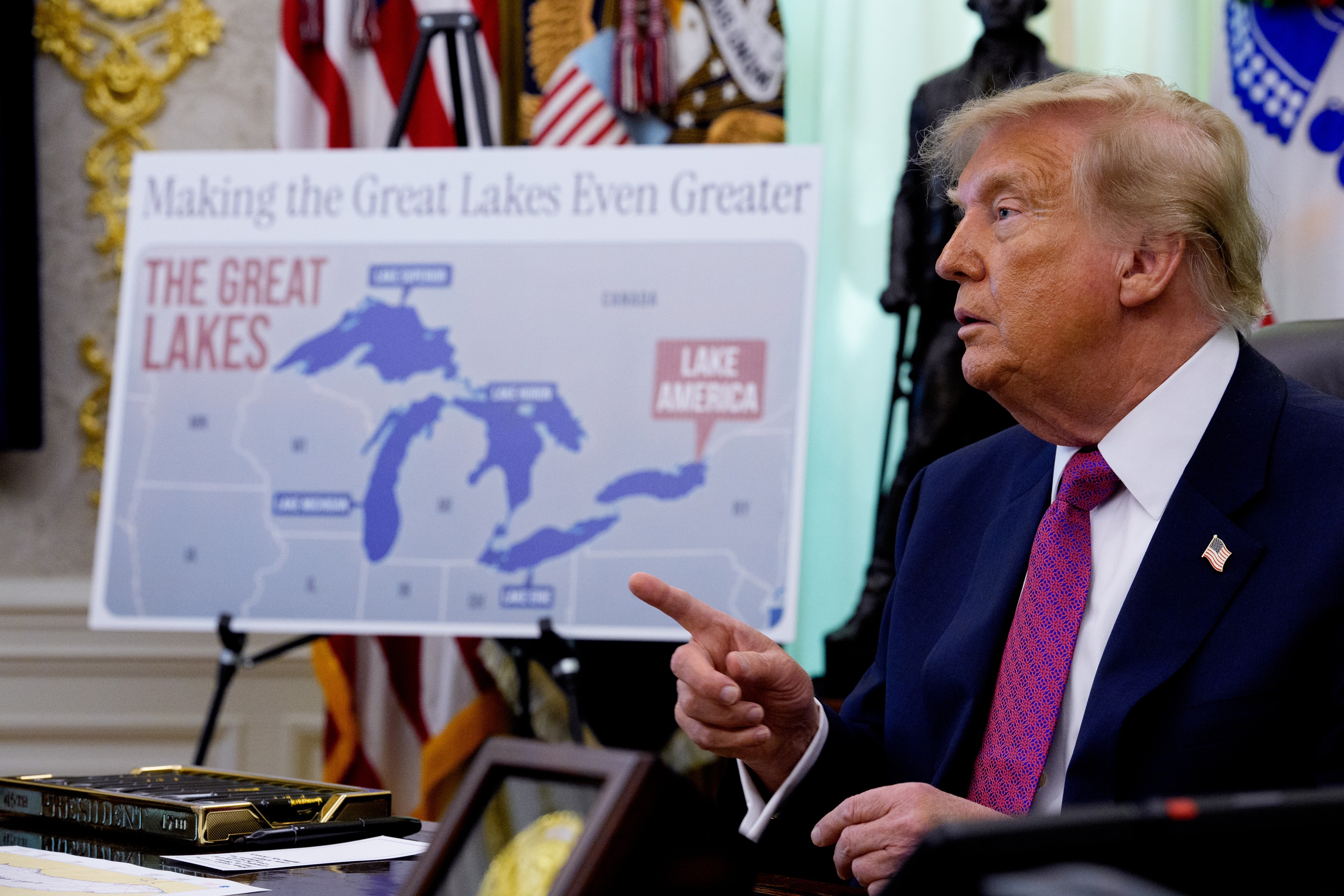 Trump signed an executive order directing federal agencies to refer to Lake Ontario as ‘Lake America’ in all official documents and records