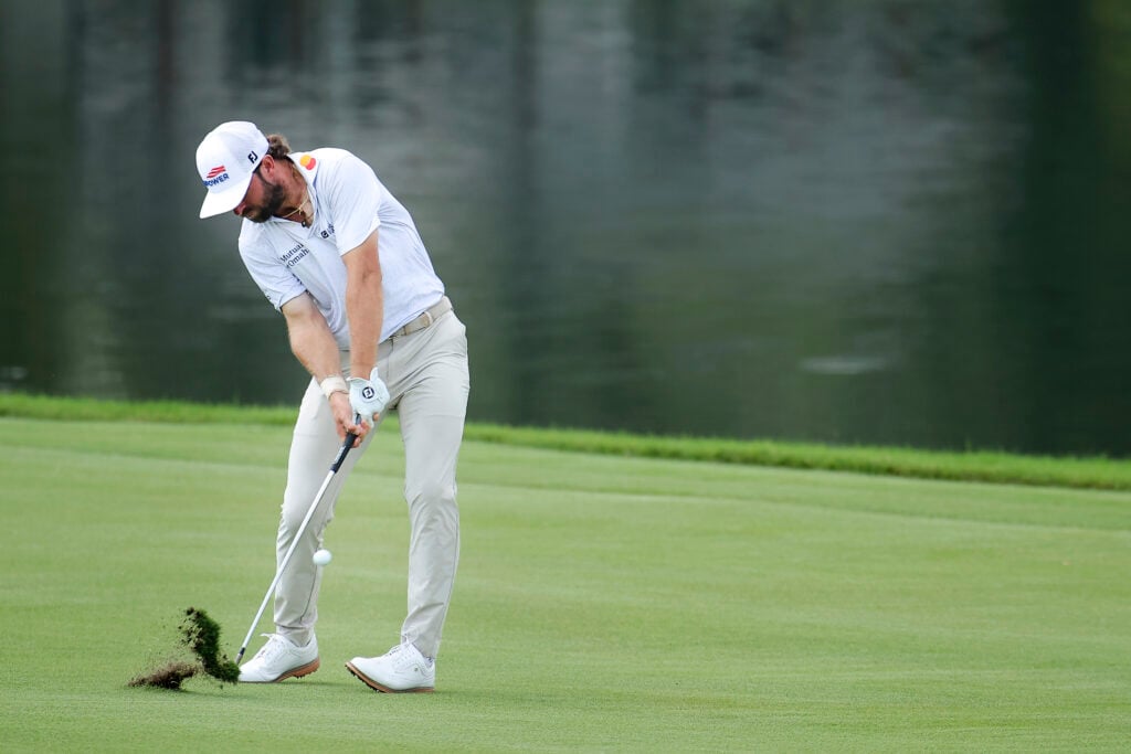 Cameron Young in action during the second round of the TOUR Championship at East Lake