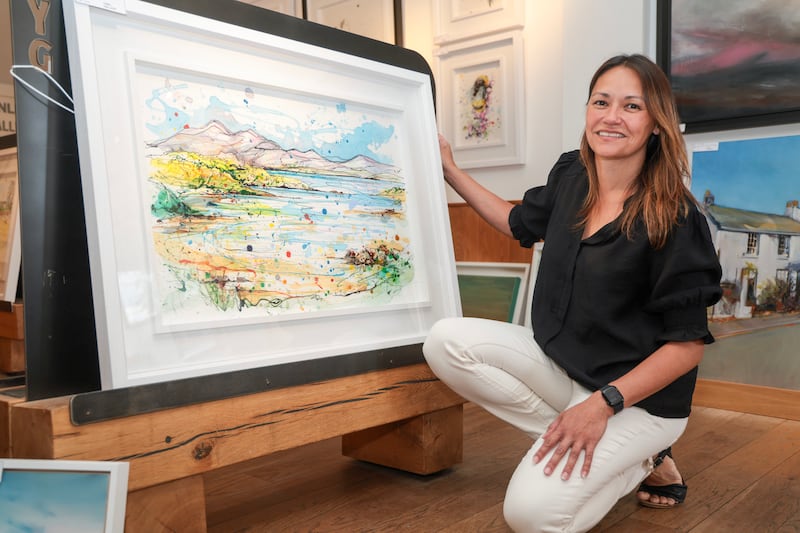 Artist Kathryn Callaghan ahead of the official launch of her Ireland Collection at Yard Gallery in Holywood. PICTURE: BRIAN LINCOLN
