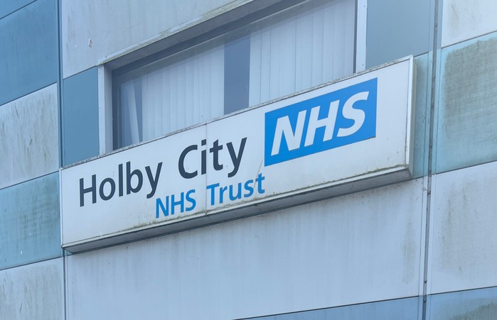 Holby City logo at the Casualty set in Cardiff