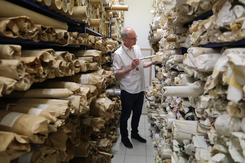 Colum O'Riordan in the basement archive room. Photograph: Bryan O’Brien/The Irish Times