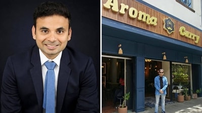 Vijeet Suman in front of his restaurant, which he started in Mexico. (Vijeet Suman)